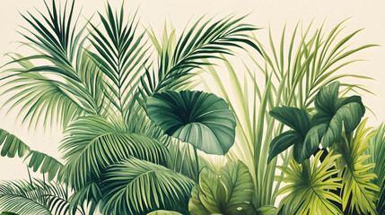 Exquisite Tropical Fern Illustration Capturing Nature's Intricate Fronds