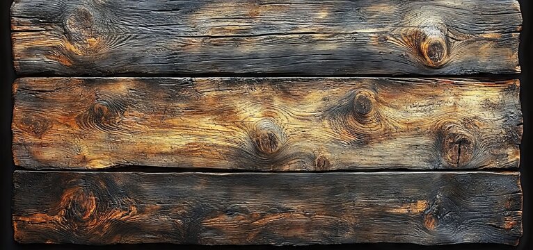 Dark wood boards marked by grain and texture over a flat background of parallel horizontal lines