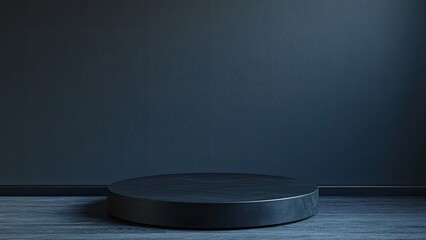 Minimal black dark circle podium