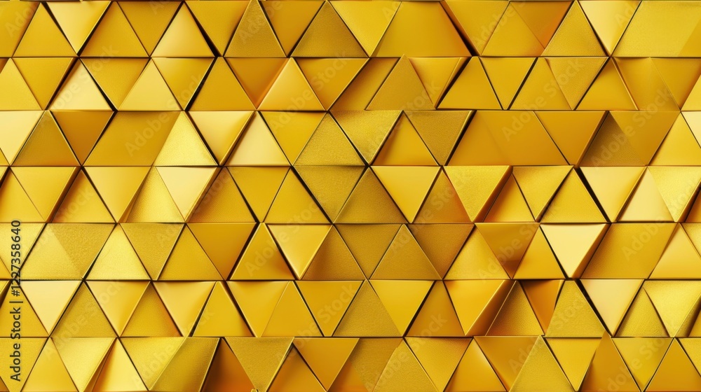 Poster a geometric abstract background featuring gold-tiled triangle patterns, perfect for projects needing