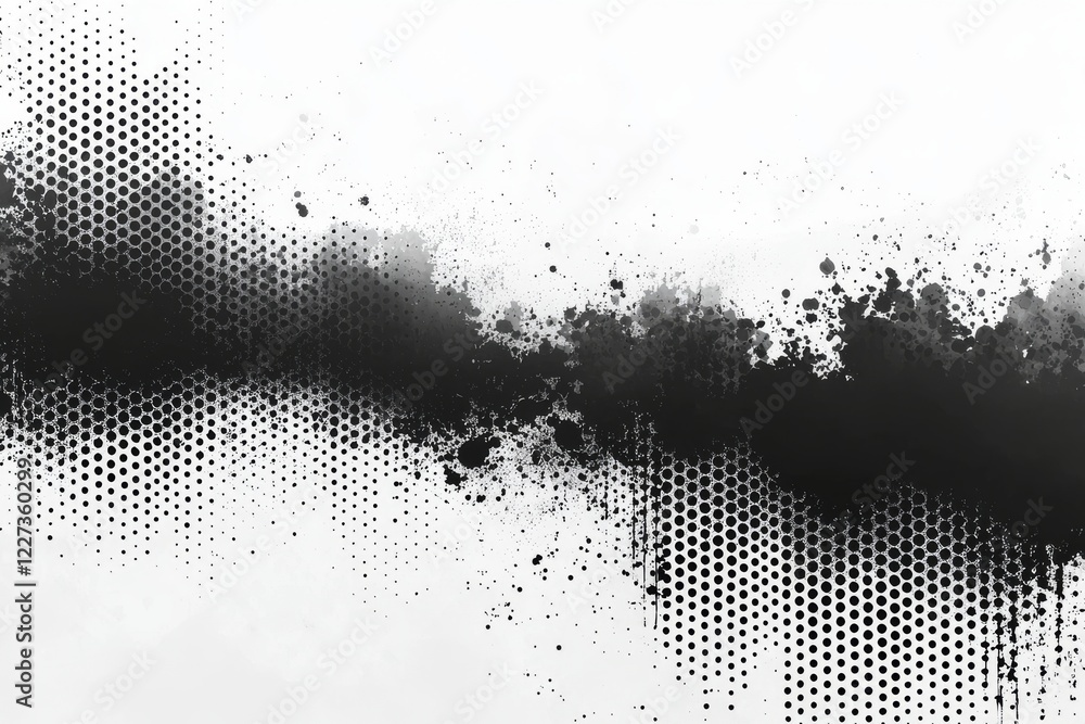 Poster an abstract background featuring tiny dots and squares
