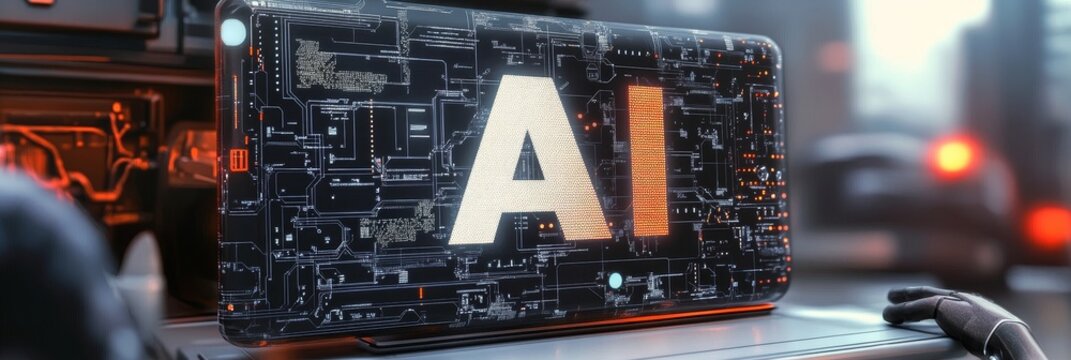 Futuristic Cityscape with Advanced AI Chip The Intersection of Urban Life and Technology