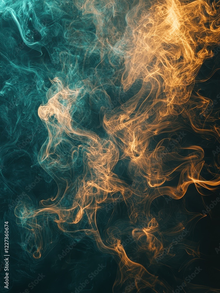 Aufkleber dynamic smoke patterns abstract art digital creation colorful atmosphere close-up visual representat