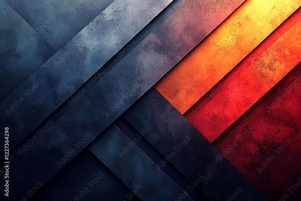 Poster a generative ai creation featuring an abstract design with blue and orange colors, intertwined with 