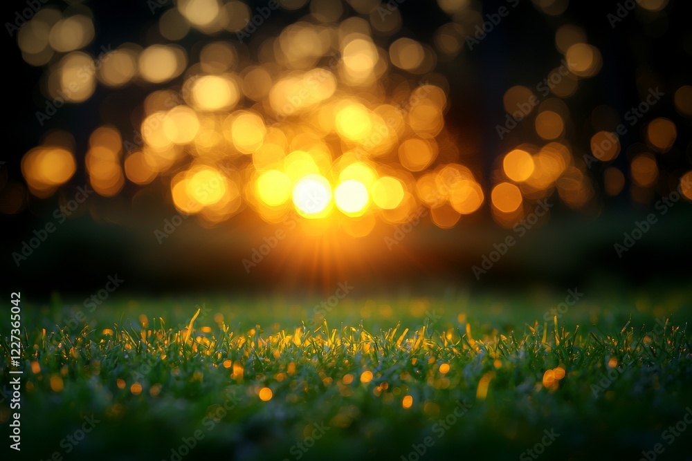 Aufkleber an image embodying the abstract notion of soft, out-of-focus bokeh in a serene outdoor park landscap