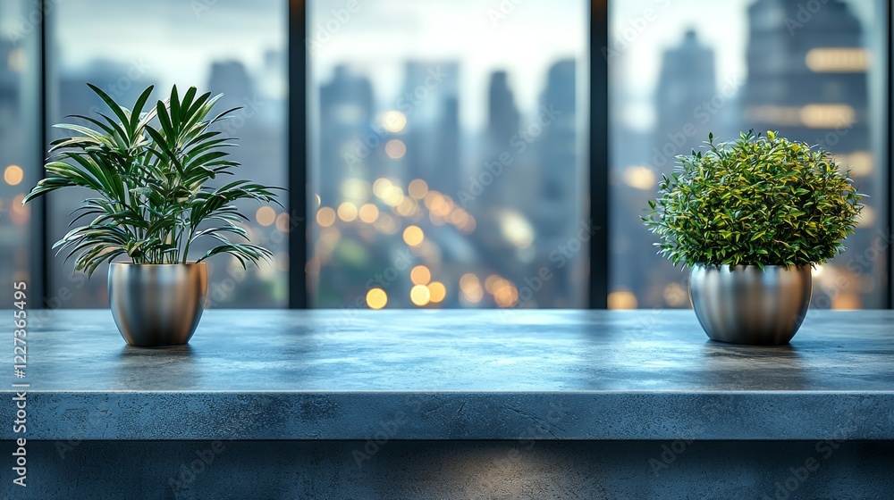 Poster an open and empty office space with a business conference company background