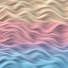 Close-up of a velvety pastel fur surface with cream, rose, and sky blue shades, AI Generated