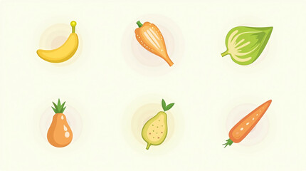 Healthy Organic Food Icons Vector Pack