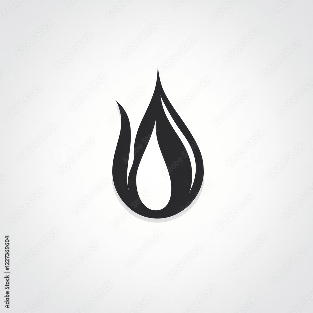 Aufkleber Stylized flame icon representing heat and energy in a minimalistic design suitable for various applications. Generative AI