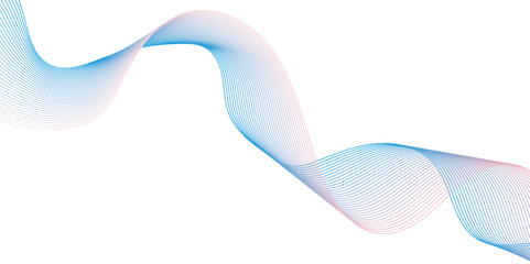 Fototapeta premium Abstract minimal dynamic flowing frequency equalizer wave vector line isolated flow stripe blue music and speed line beautiful digital gradient texture line background. 