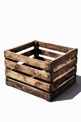 Wooden Crate on White Surface