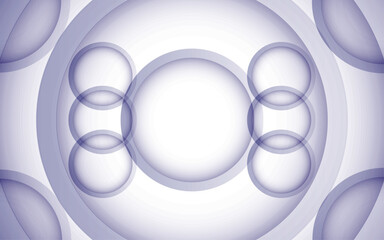 Circular shape geometric background design with different size | Modern background with 3d circle | New abstract background with white, violet color for banner, web, flyer, decoration