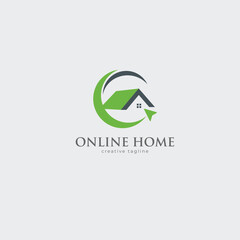 Online home, house logo template