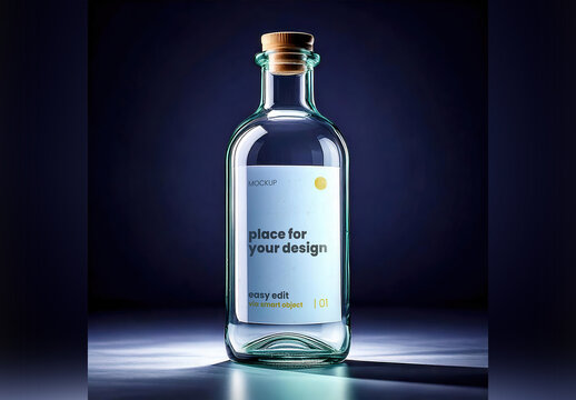 Message in a Bottle Mockup (Page Poster Mockup)