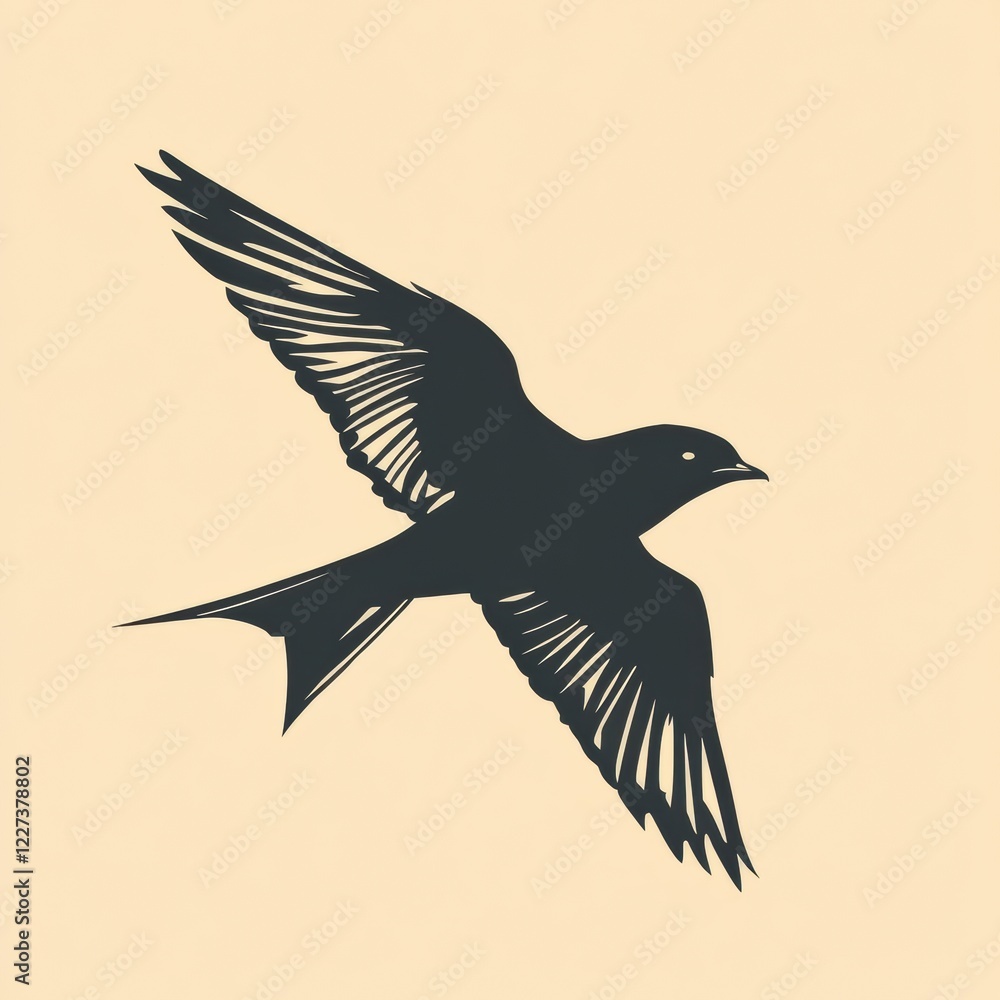 Poster bird soaring gracefully in the clear sky during the day in natures vibrant setting. generative ai