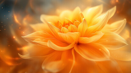 Fototapeta premium Glowing Lotus Blossom with Dewdrops in a Mystical Glow
