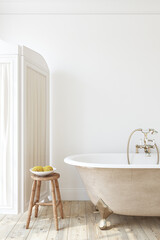 Bathroom interior. Interior mockup. 3d render.