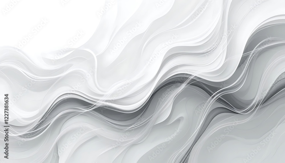 Poster abstract grayscale flowing wave pattern design