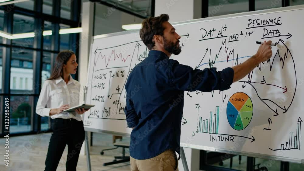 Leinwandbilder Expert shares insights on data analysis and visualization techniques in a modern office setting