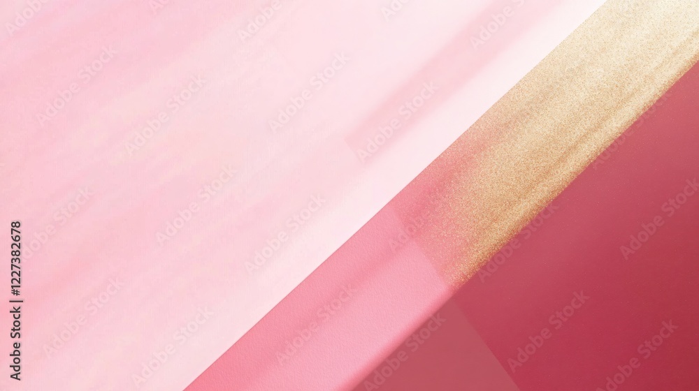 Poster abstract pink and gold diagonal geometric pattern with soft light and texture for background