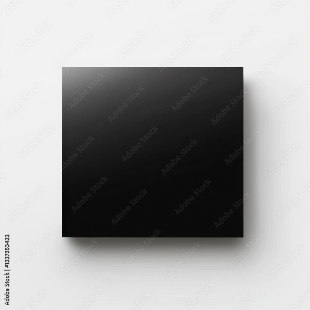 Poster Simple black square object displayed against a white background for artistic and design applications. Generative AI