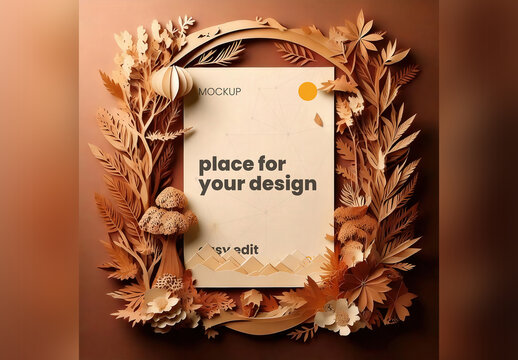 Papercraft Page Poster Mockup 03