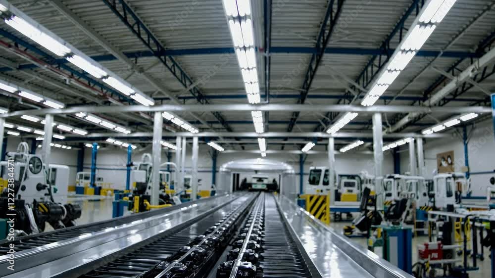 Poster advanced robotic arm in action at industrial facility for precision assembly tasks