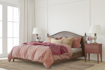 Interior of modern bedroom. 3d render.