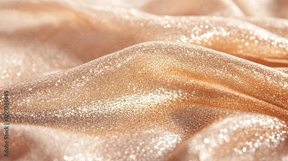 Aufkleber shimmering gold fabric with soft folds and sparkling light creating a luxurious texture