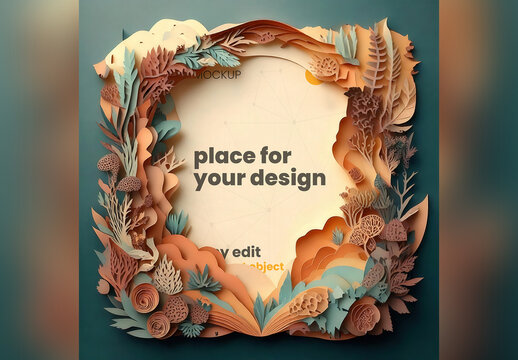 Papercraft Page Poster Mockup