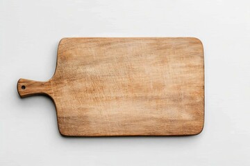 Wooden cutting board with a rustic design, perfect for food photography and healthy meal preparation, showcasing natural textures and colors