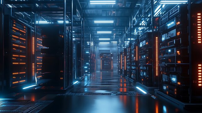 A large-scale cryptocurrency mining operation showcasing advanced technology and equipment.