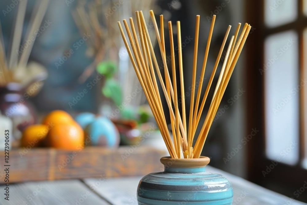 Aufkleber aromatic reed diffuser scenting a modern home with a relaxing and inviting atmosphere