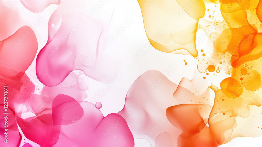 Poster subtle abstract watercolor textures with light splashes in pink and orange hues create vibrant and d
