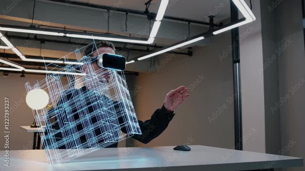 Poster exploring augmented reality in modern office environments with immersive technology