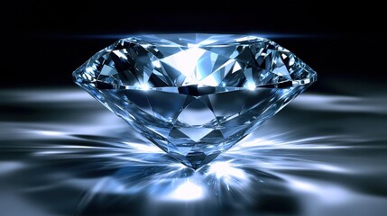 Dazzling Diamond Shining Brightly in the Darkness with Sparkling Flare and Radiant Reflections Surrounding a Clear Gemstone