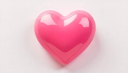 Obraz premium Pink Heart: A glossy, light pink heart shaped object, beautifully lit, provides a simple yet evocative image perfect for Valentine's Day, love, or romance themed projects. 