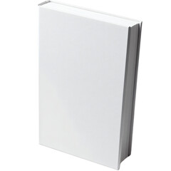 A blank book cover on transparent background