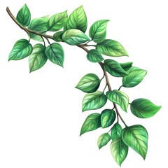 Fototapeta premium Green leaves on transparent background