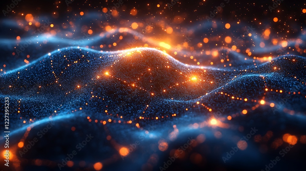 Poster a vibrant ai neural network visualization illustrating advanced technology concepts.