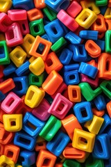 Fototapeta premium Stacked Colorful Plastic Letters