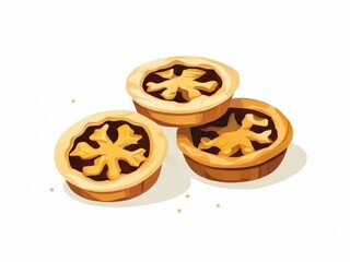 Fototapeta premium the AI Image Generator, Three Delicious Mini Pies Arranged on a White Plate