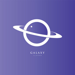 galaxy planet logo icon symbol for astronomy logo design © Delima