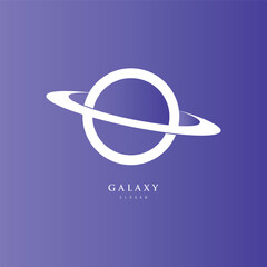 galaxy planet logo icon symbol for astronomy logo design © Delima