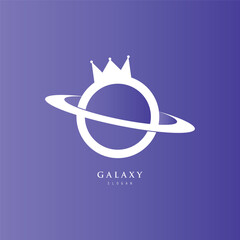galaxy planet logo icon symbol for astronomy logo design © Delima