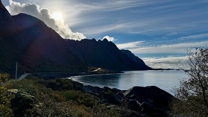 Klapstadt, Norwegen: Landschaft, Gebirge und Meer