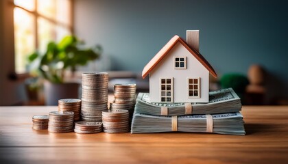 house and coins