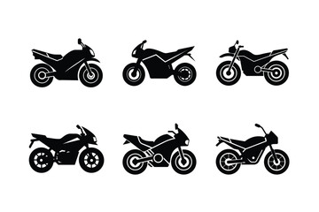 Obraz premium Modern electric motorcycle silhouette isolated on white background