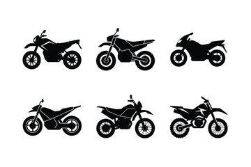 Naklejka premium Sustainable electric motorcycle silhouette on white isolated background