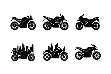 Obraz premium Electric motorcycle silhouette on white isolated background